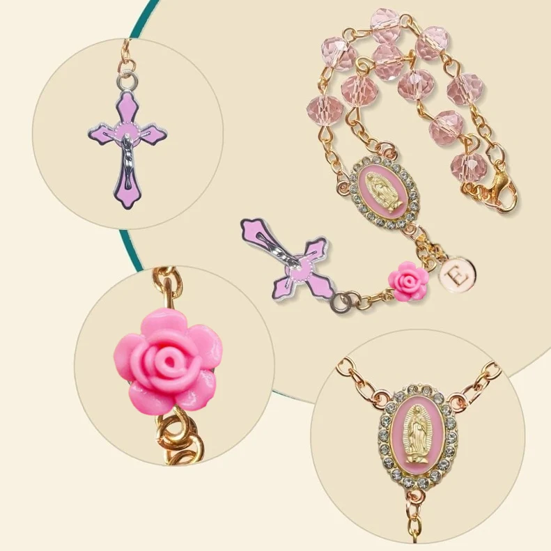 Personalized Car Rosary – Virgin of Guadalupe Rearview Mirror Charm - Image 7