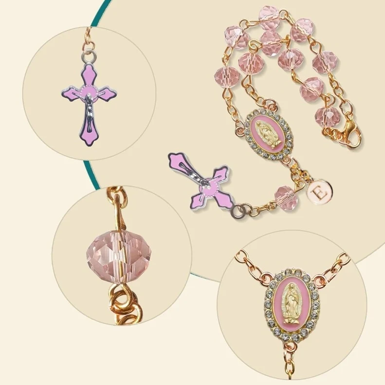 Personalized Car Rosary – Virgin of Guadalupe Rearview Mirror Charm - Image 8
