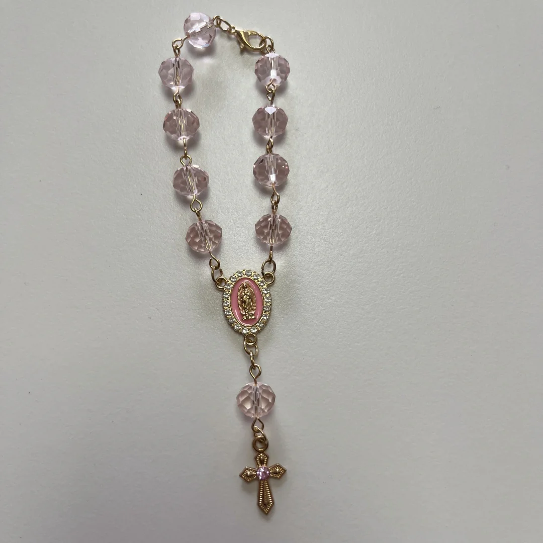Personalized Car Rosary with Custom Initial – Virgin of Guadalupe Charm - Image 4