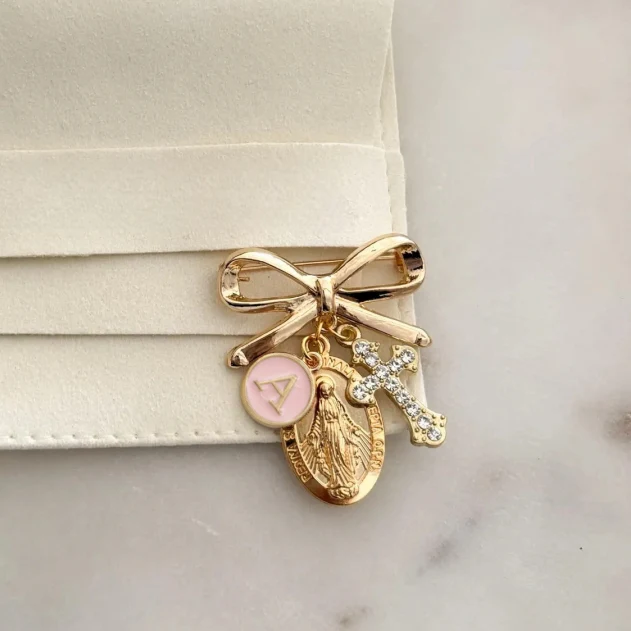 Personalized Catholic Gift - Protection Pin for Baptism & Christening - Image 3
