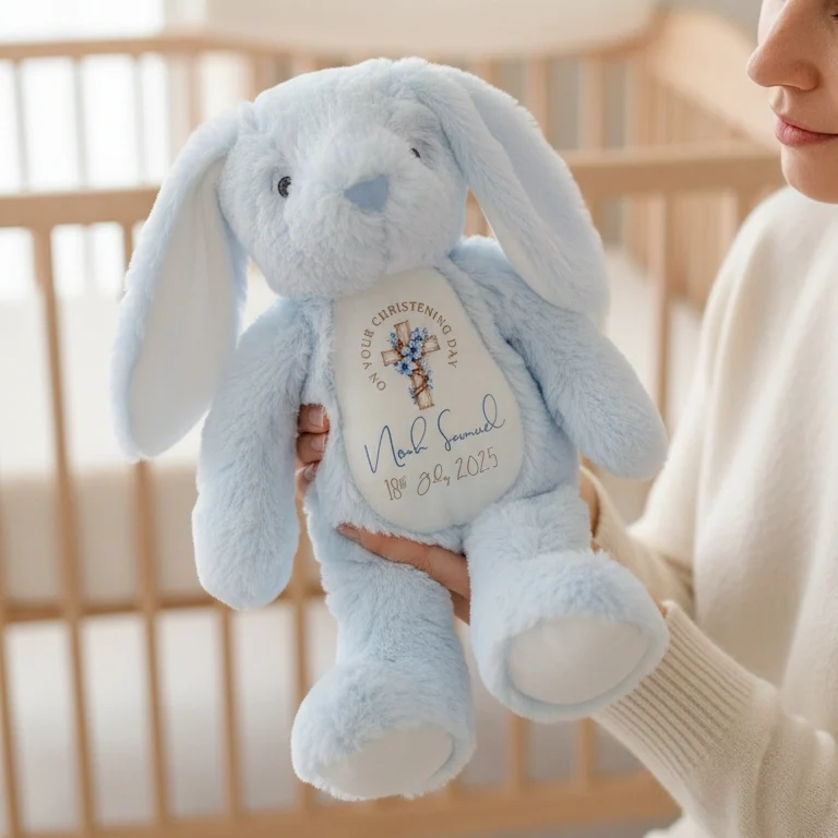 Personalized Christening Bunny Plush – Custom Name & Date Gift - Image 4