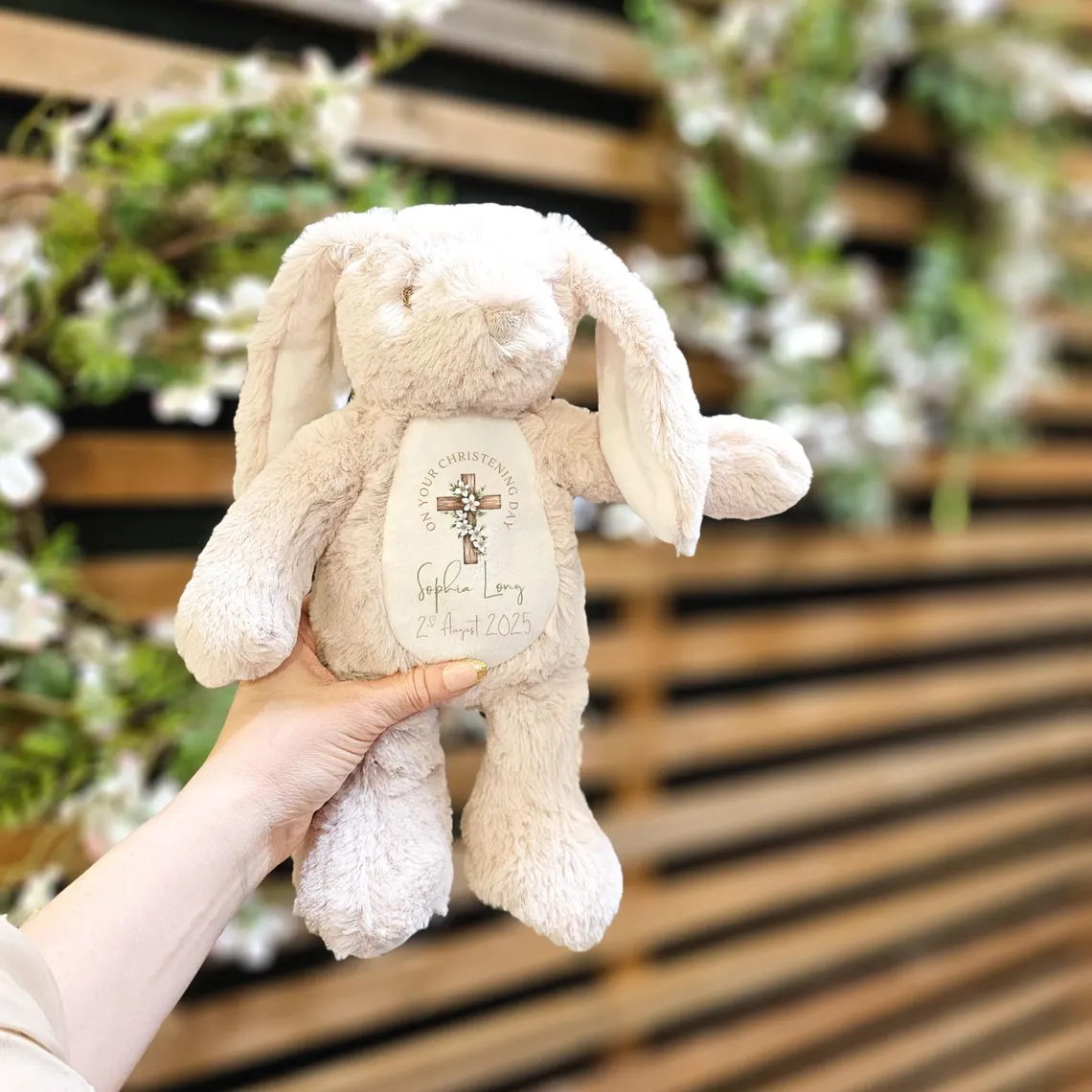 Personalized Christening Bunny Plush – Custom Name & Date Gift - Image 5