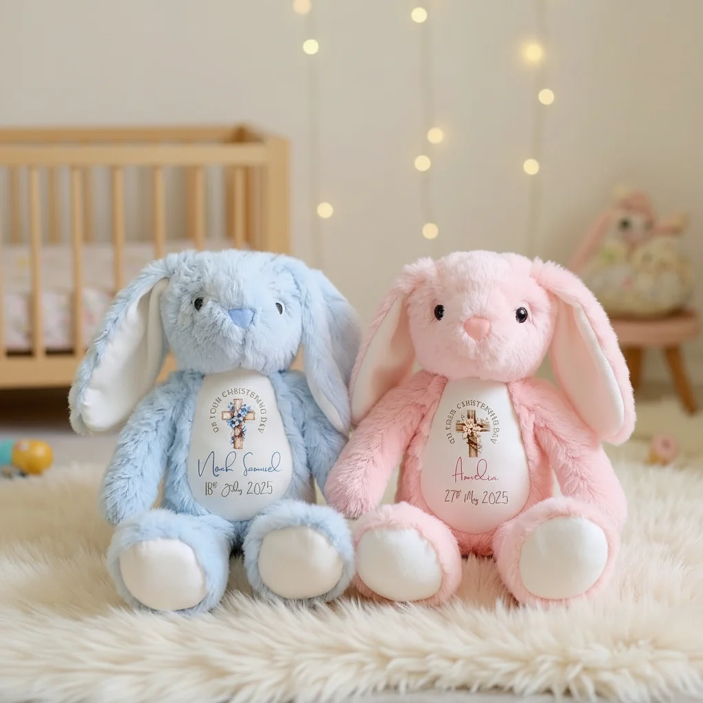Personalized Christening Bunny Plush – Custom Name & Date Gift - Image 6