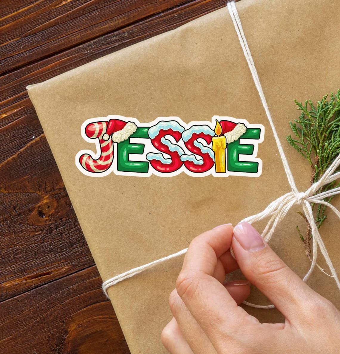 Personalized Christmas Gift Labels | Custom Name Stickers Set - Image 3