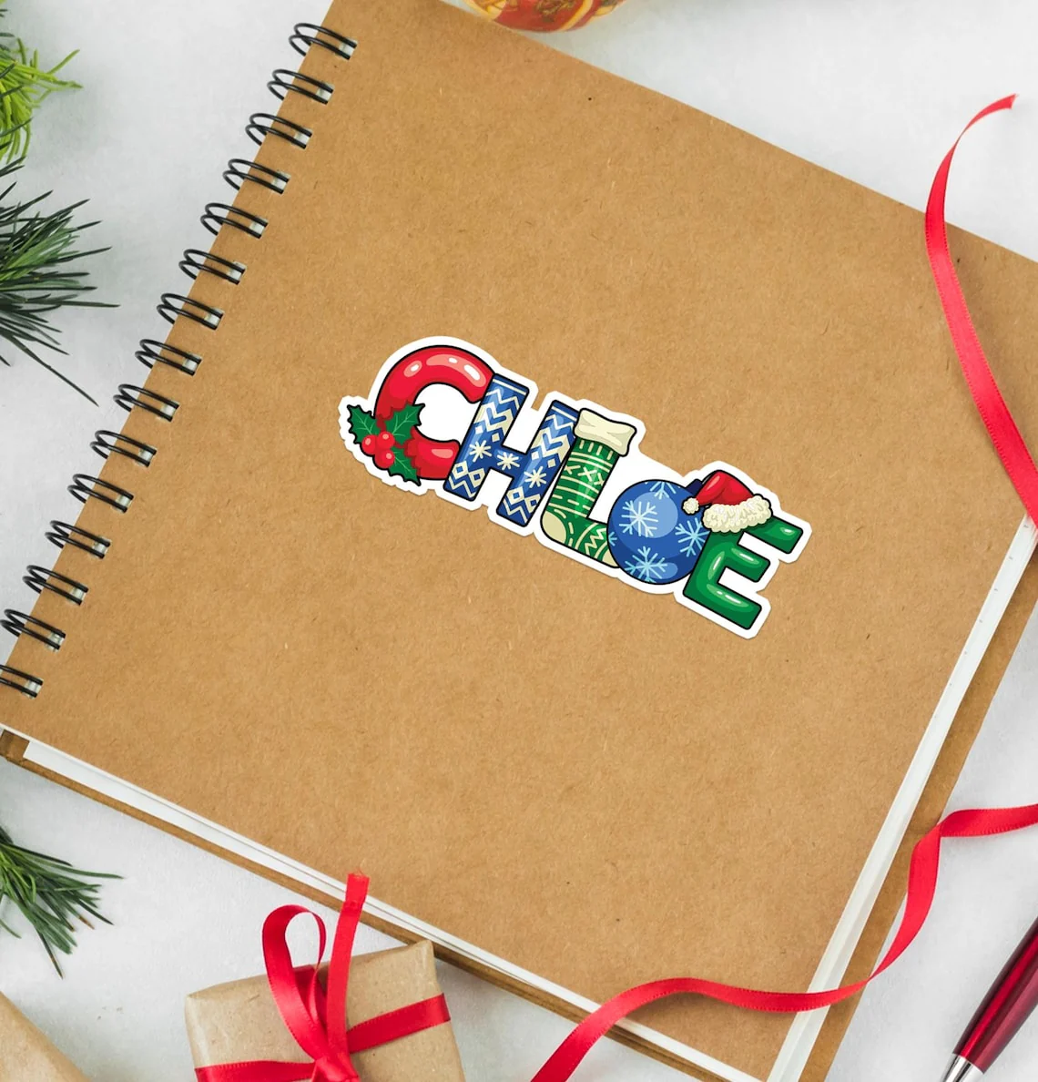 Personalized Christmas Gift Labels | Custom Name Stickers Set - Image 7