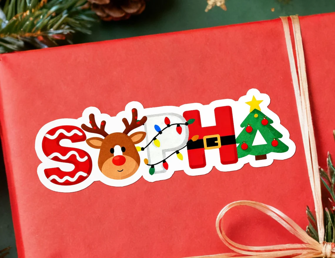 Personalized Christmas Name Labels | Custom Gift Stickers