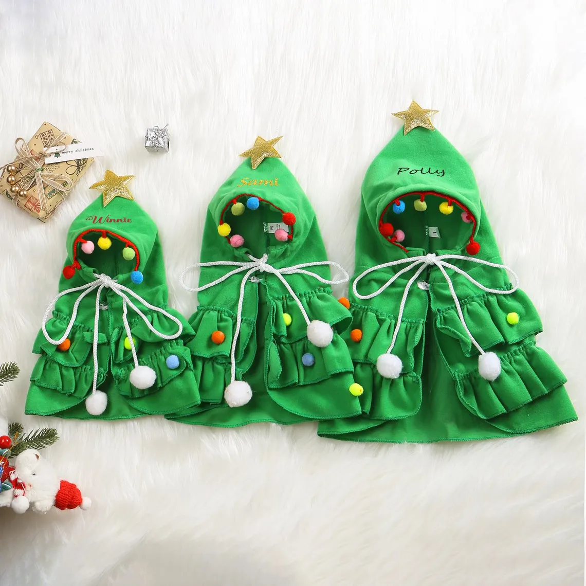 Personalized Christmas Pet Name Cape | Dog & Cat Holiday Outfit | Custom Embroidered Pet Cloak - Image 6