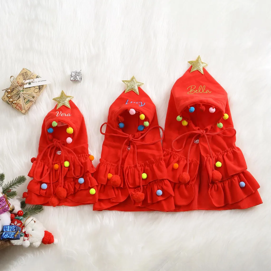 Personalized Christmas Pet Name Cape | Dog & Cat Holiday Outfit | Custom Embroidered Pet Cloak - Image 7