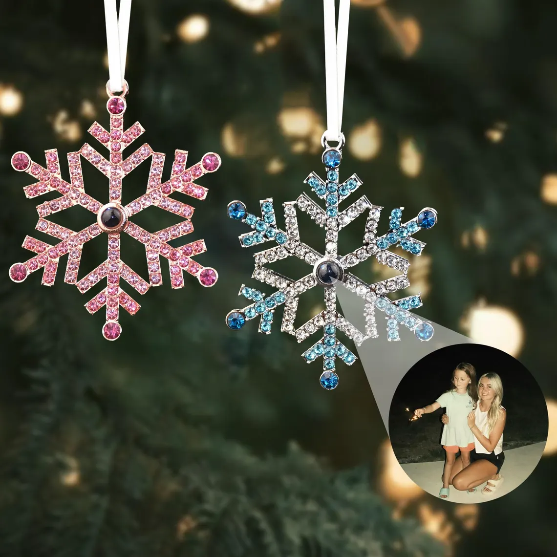 Personalized Christmas Snowflake Ornament – Custom Photo Bauble - Image 2