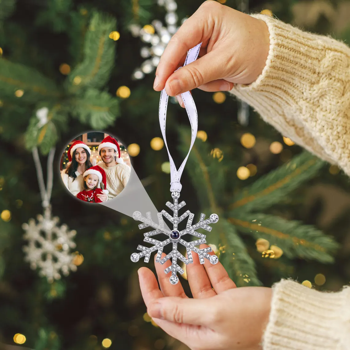 Personalized Christmas Snowflake Ornament – Custom Photo Bauble - Image 4