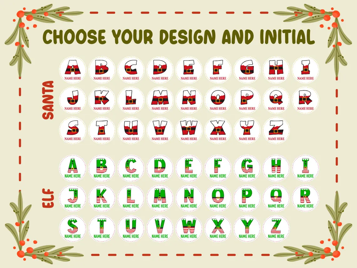Personalized Christmas Round Stickers | Kids Name Gift Labels 2025 - Image 8