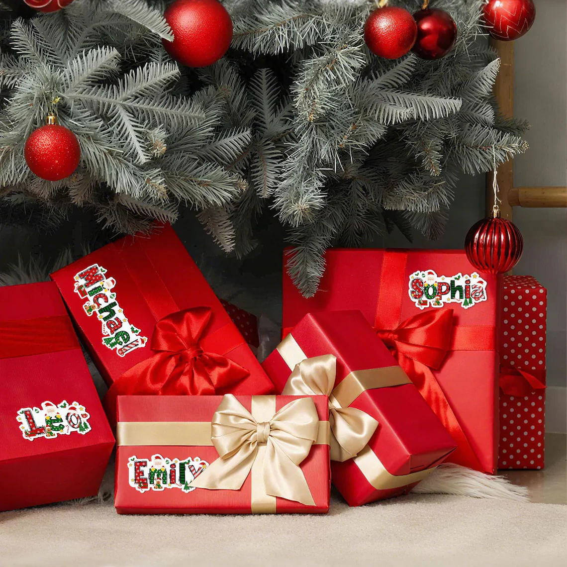 Personalized Christmas Stickers – Santa & Reindeer Gift Labels - Image 6
