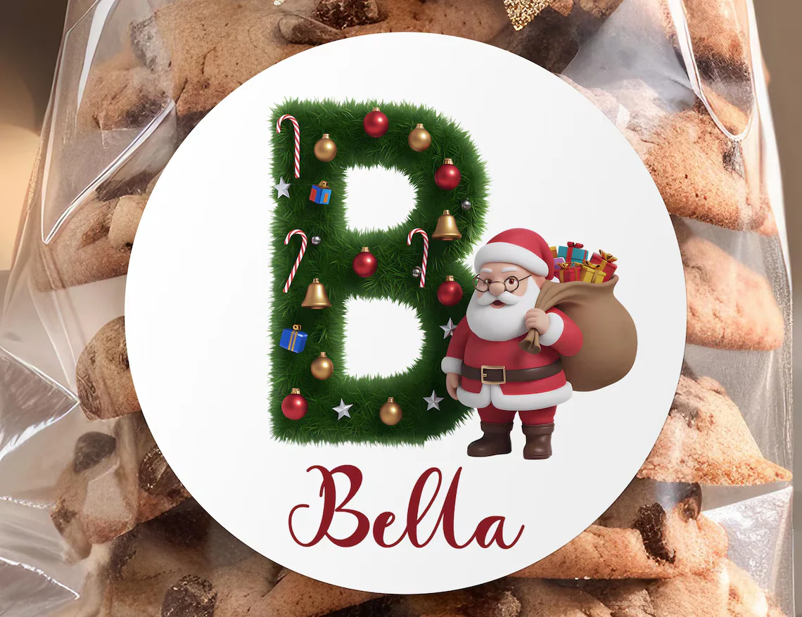 Personalized Christmas Tree Stickers – Custom Name Gift Labels - Image 7