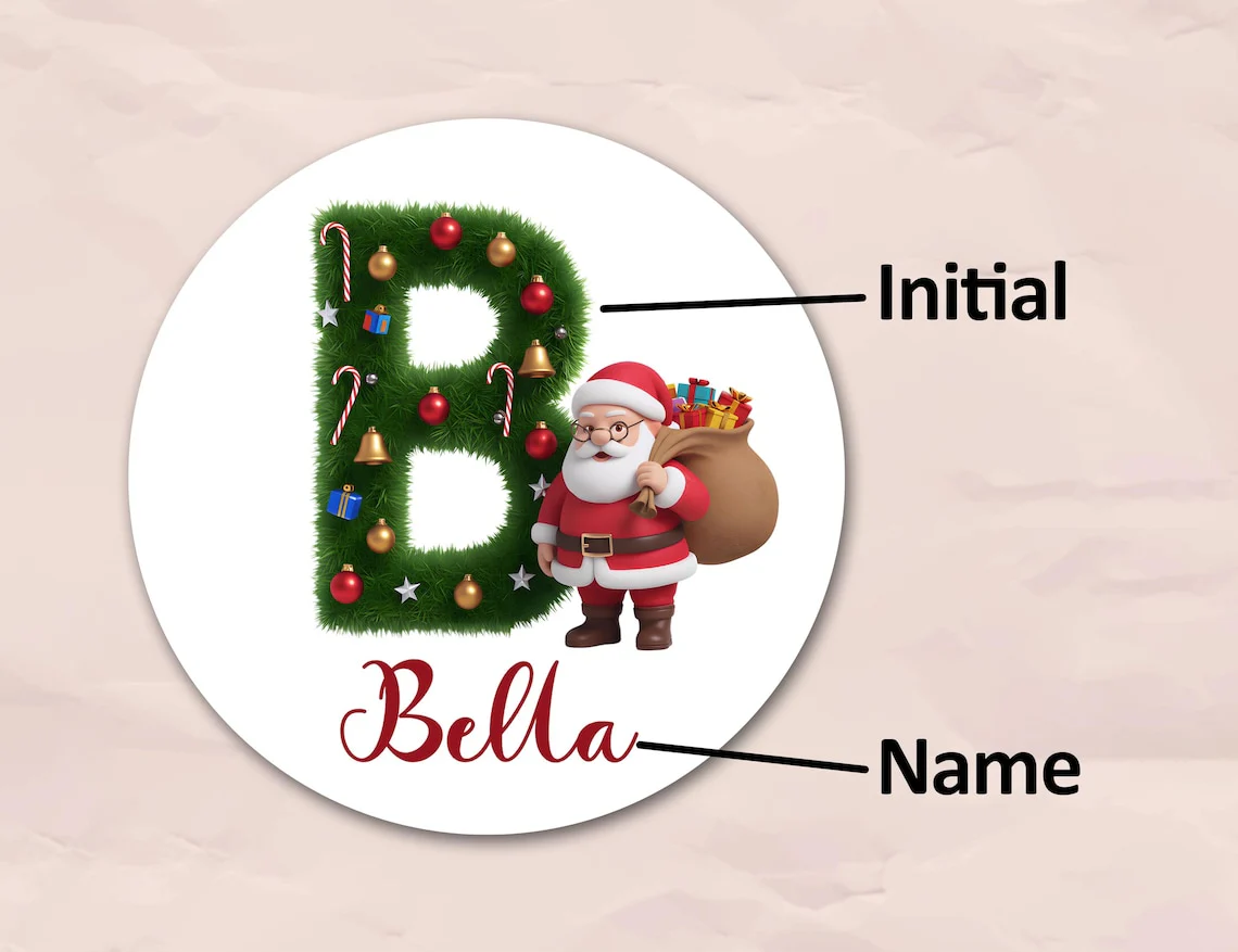 Personalized Christmas Tree Stickers – Custom Name Gift Labels - Image 9
