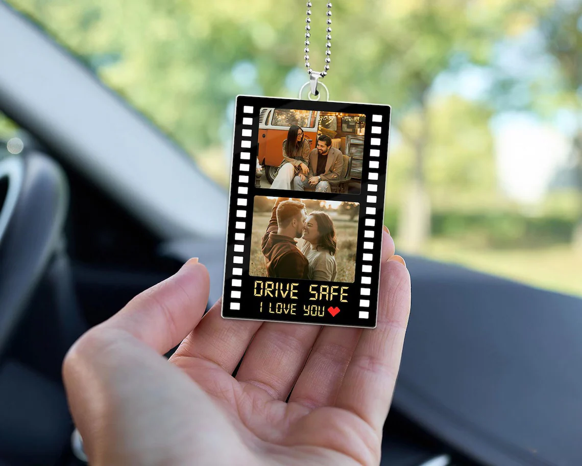 Personalized Couple Photo Car Visor Clip – Drive Safe I Love You Gift - Image 6