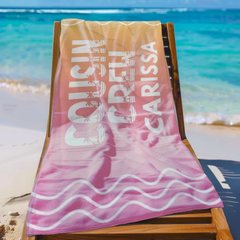 Personalized Cousin Crew Beach Towel, Matching Cousin Gift From Grandma or Aunt, Cousin Cruise Trip - Image 3