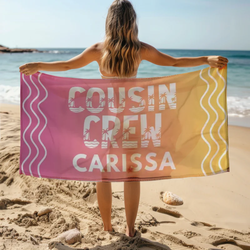 Personalized Cousin Crew Beach Towel, Matching Cousin Gift From Grandma or Aunt, Cousin Cruise Trip - Image 4