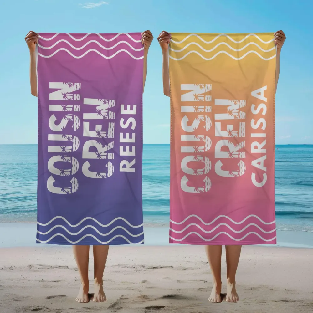 Personalized Cousin Crew Beach Towel, Matching Cousin Gift From Grandma or Aunt, Cousin Cruise Trip - Image 6