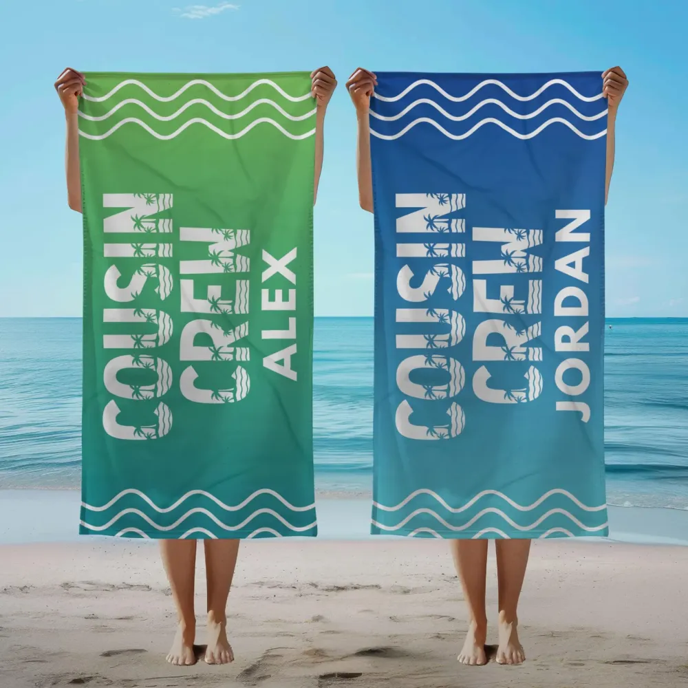 Personalized Cousin Crew Beach Towel, Matching Cousin Gift From Grandma or Aunt, Cousin Cruise Trip - Image 7