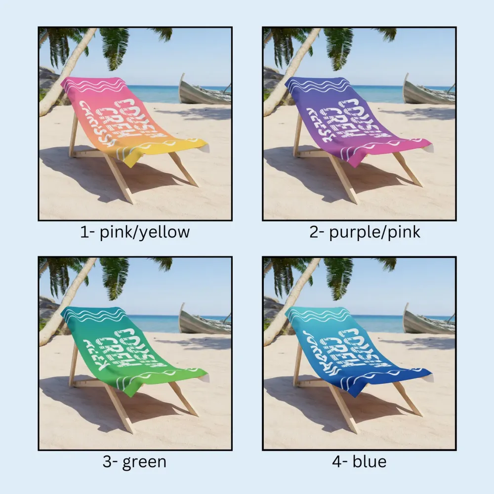 Personalized Cousin Crew Beach Towel, Matching Cousin Gift From Grandma or Aunt, Cousin Cruise Trip - Image 8