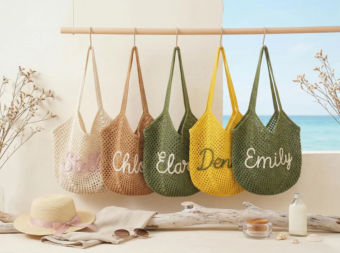 Personalized Crochet Beach Bag – Custom Summer Tote Gift - Image 7