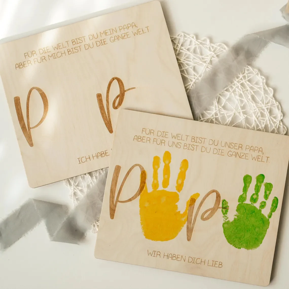 Personalized Dad Handprint Wood Sign Gift from Kids