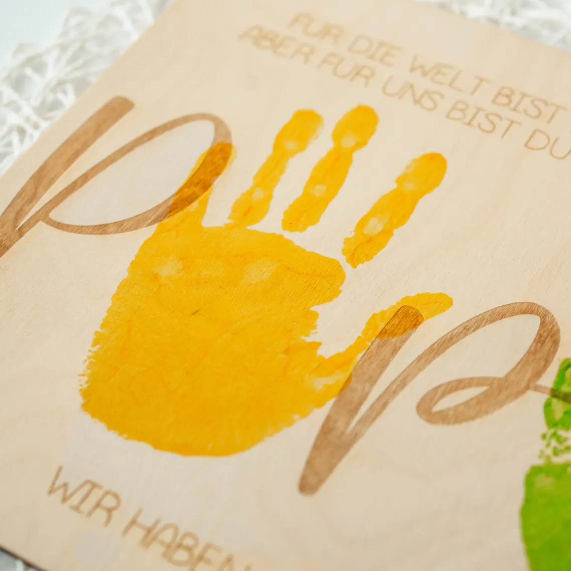 Personalized Dad Handprint Wood Sign Gift from Kids - Image 3