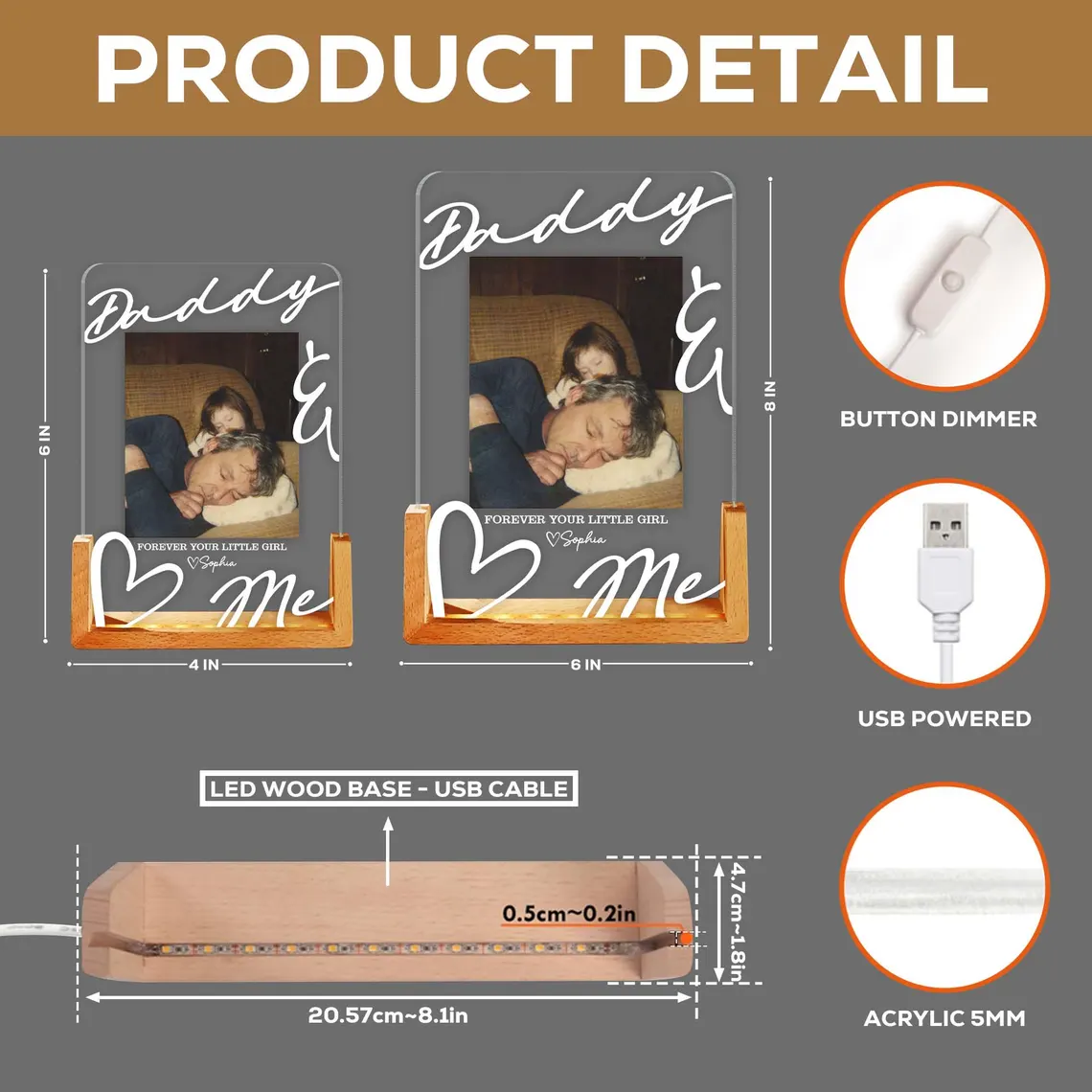 Personalized Daddy & Me Gift – Custom Message from Daughter or Son - Image 5
