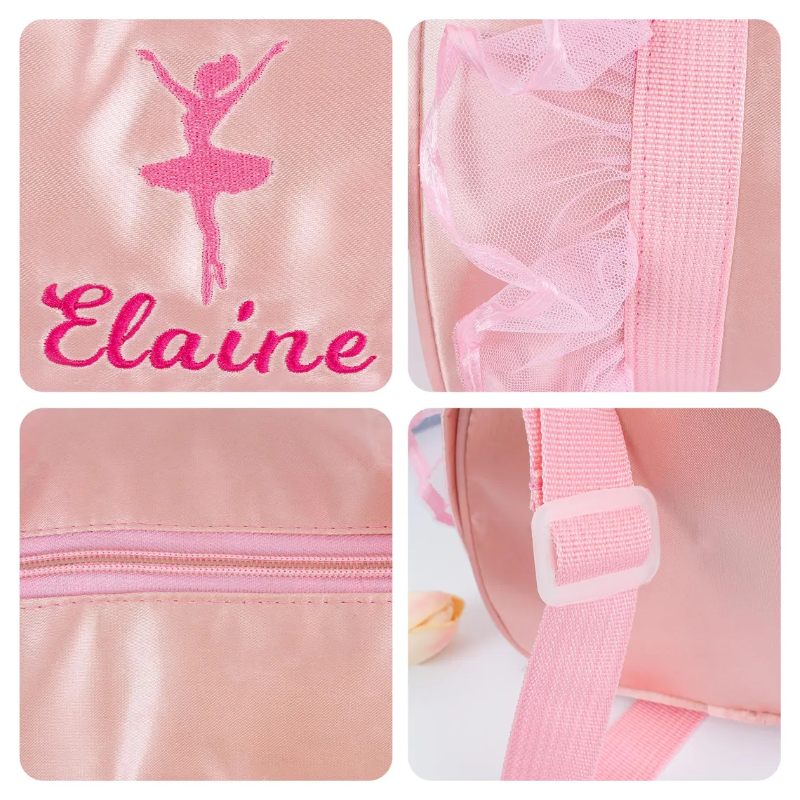 Personalized Ballet Dance Bag for Girls – Custom Duffle Weekender - Image 8