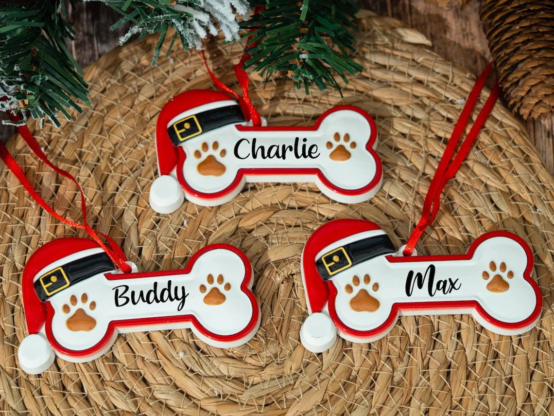 Personalized Dog Bone Christmas Ornament | Custom Pet Keepsake 2025 - Image 2