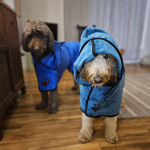 Personalized Dog Robe | Embroidered Pet Bathrobe & Towel Gift - Image 3