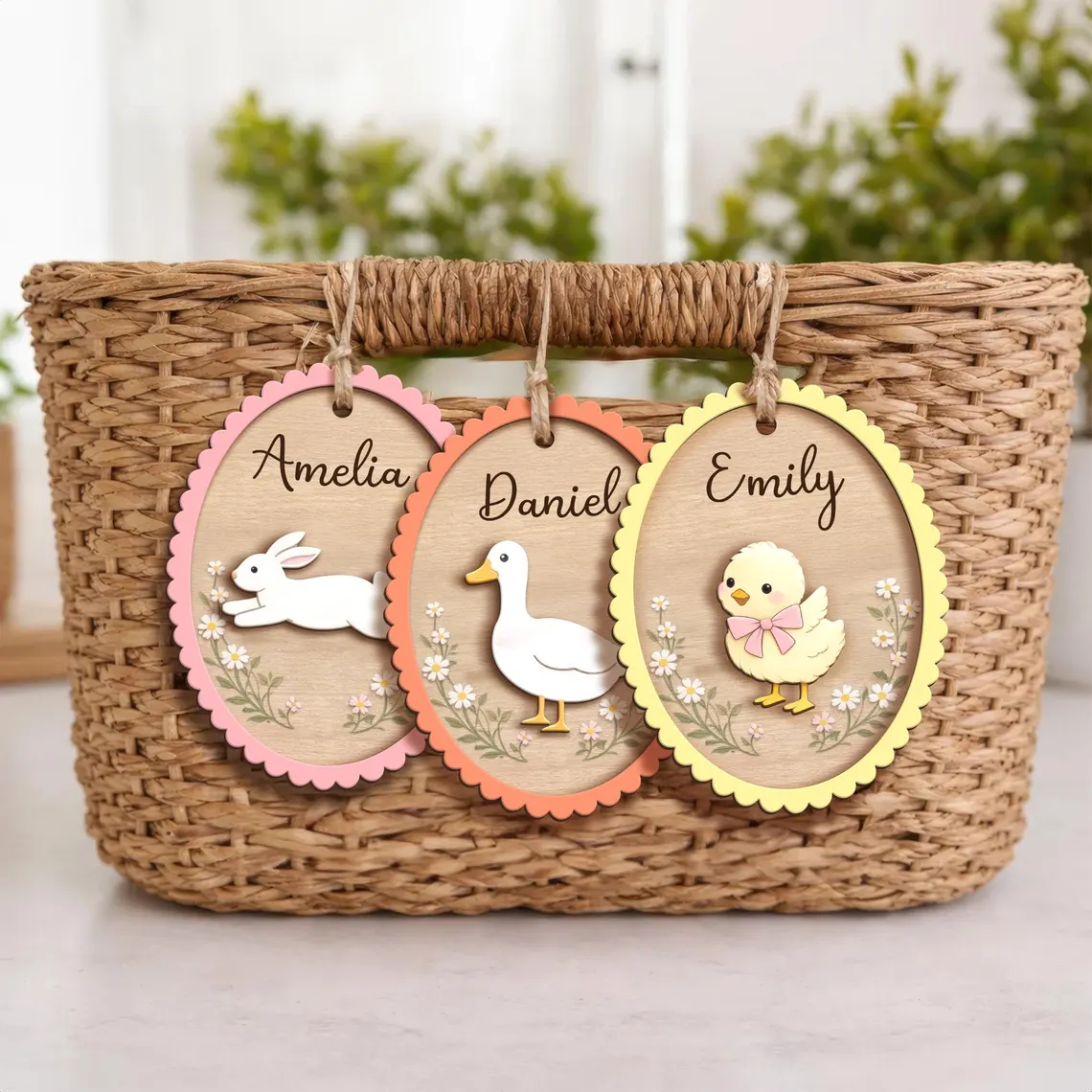 Personalized Easter Basket Name Tag – Custom Bunny Tag - Image 3