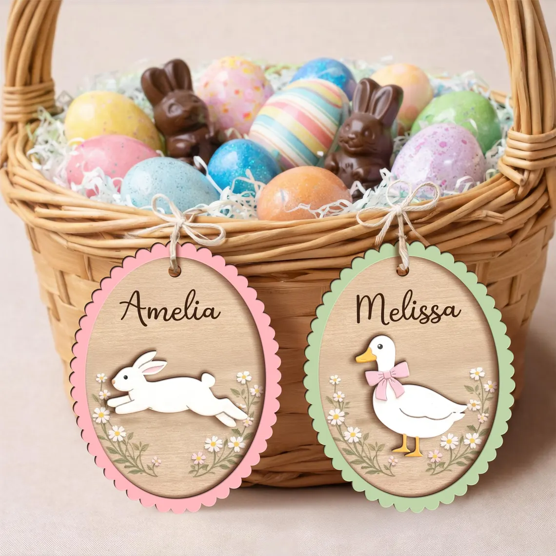 Personalized Easter Basket Name Tag – Custom Bunny Tag - Image 4