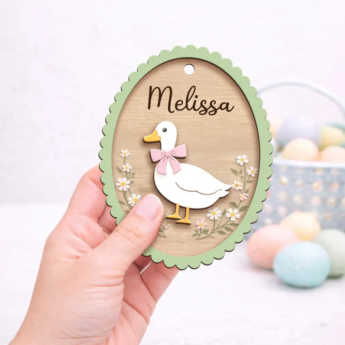 Personalized Easter Basket Name Tag – Custom Bunny Tag - Image 5