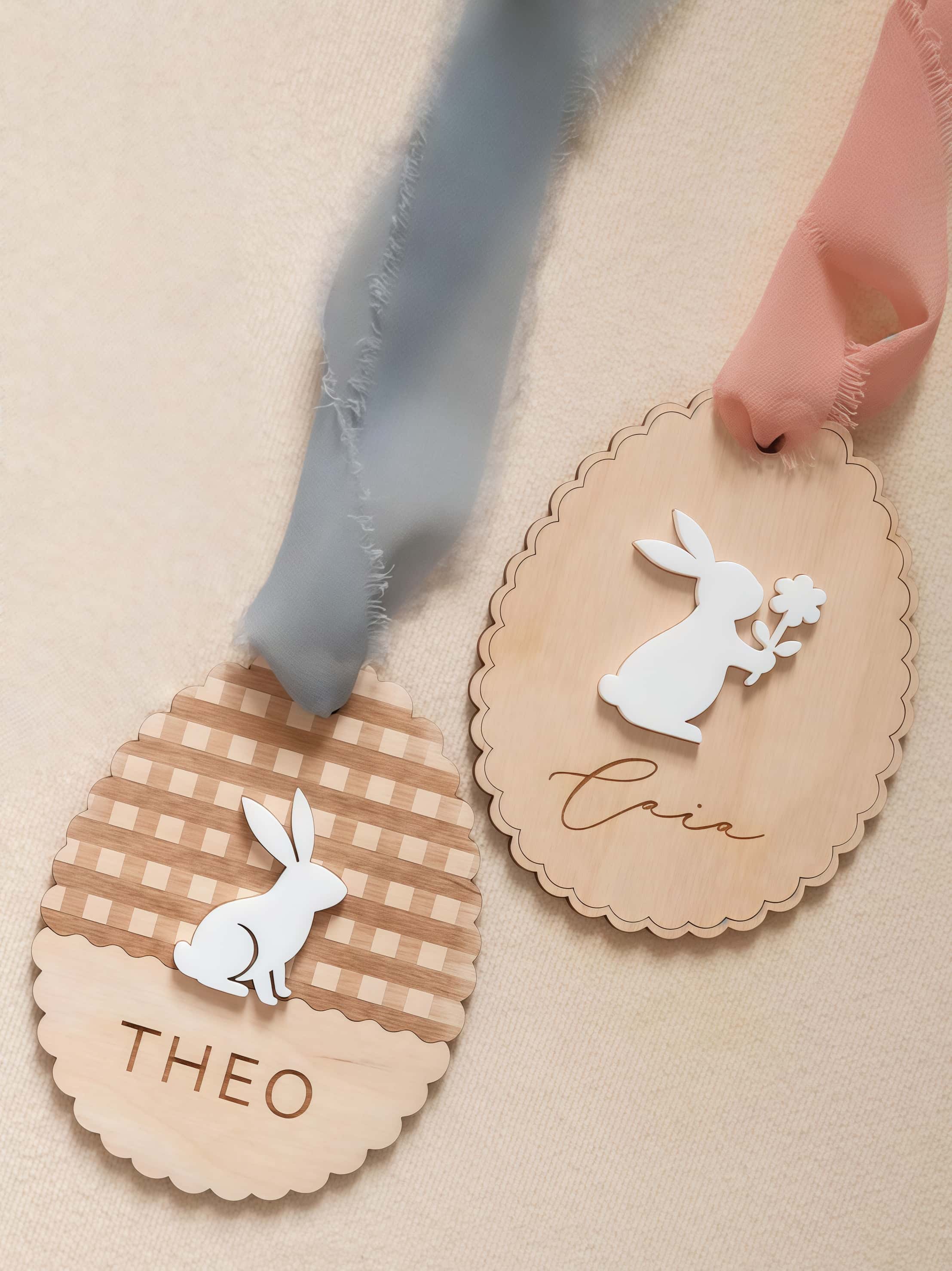 Personalized Easter Basket Tag – Custom Bunny Name Tag
