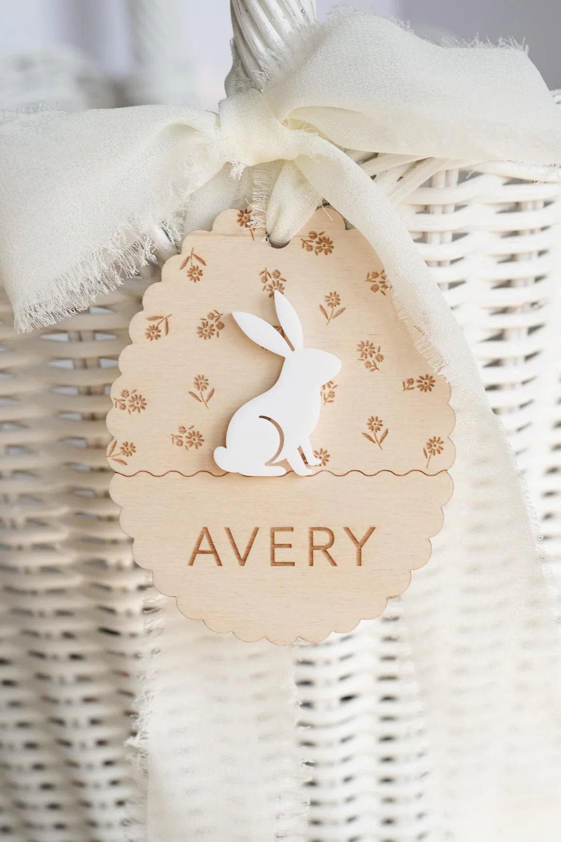 Personalized Easter Basket Tag – Custom Bunny Name Tag - Image 2