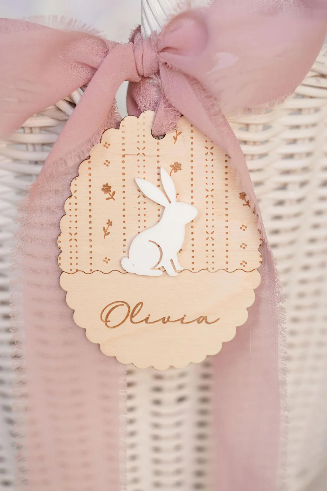 Personalized Easter Basket Tag – Custom Bunny Name Tag - Image 3