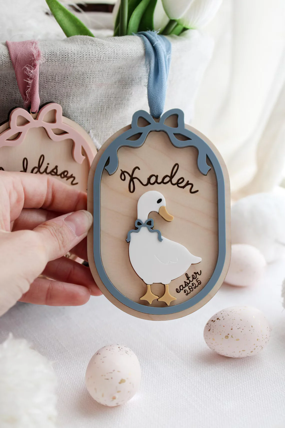 Personalized Easter Basket Tag – Goose Custom Name - Image 3