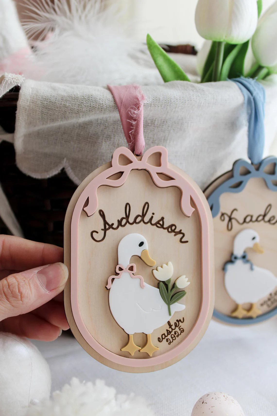 Personalized Easter Basket Tag – Goose Custom Name - Image 4