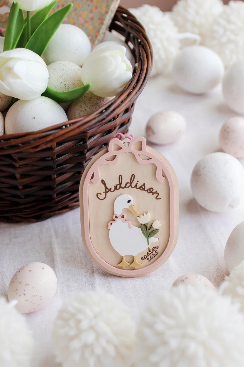 Personalized Easter Basket Tag – Goose Custom Name - Image 5