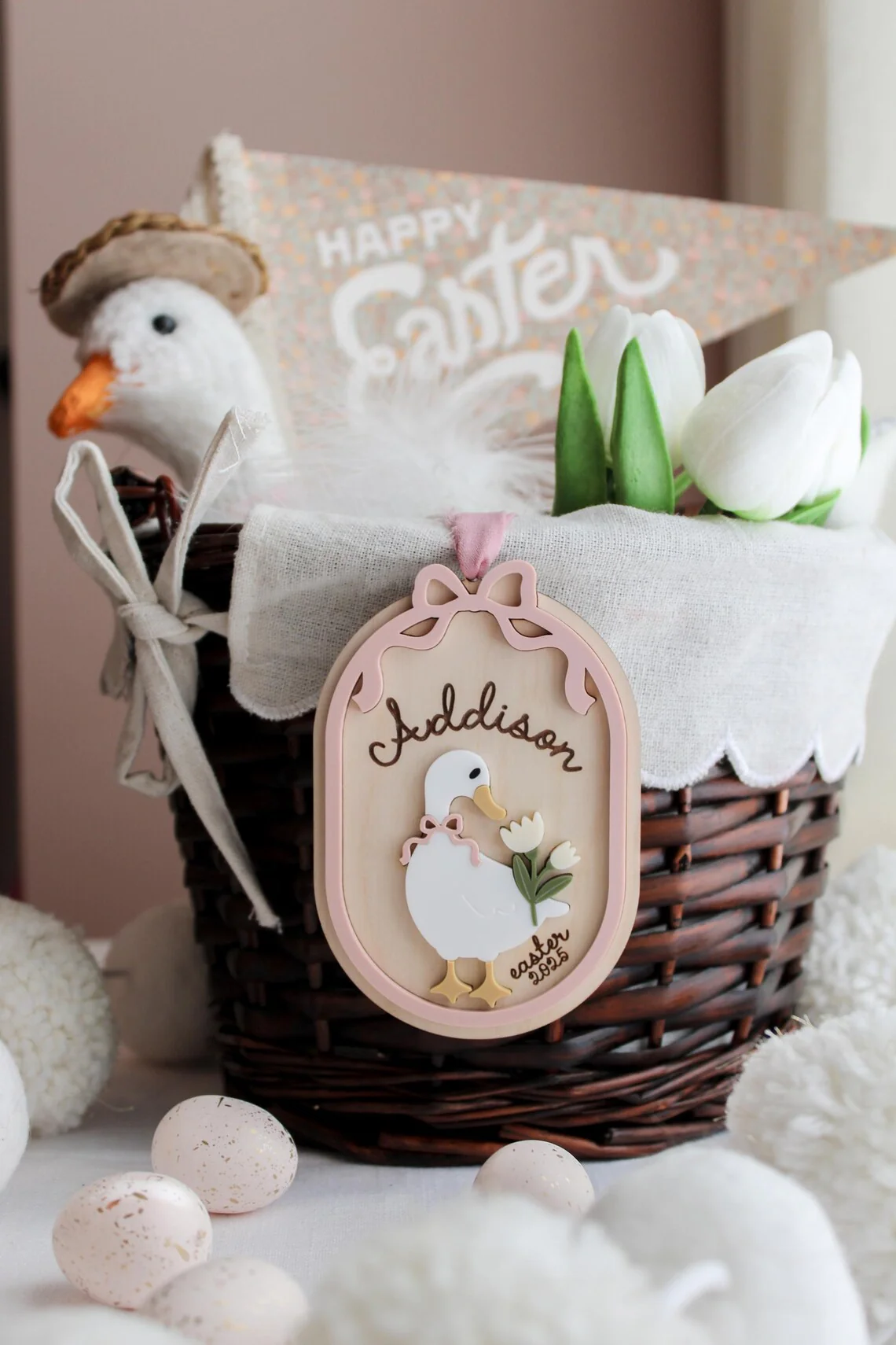 Personalized Easter Basket Tag – Goose Custom Name - Image 6