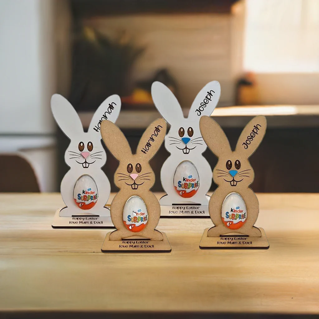 Personalized Easter Bunny Egg Wooden Stand β Customizable Party Decoration & Sweet Gift for Kids π°π - Image 5