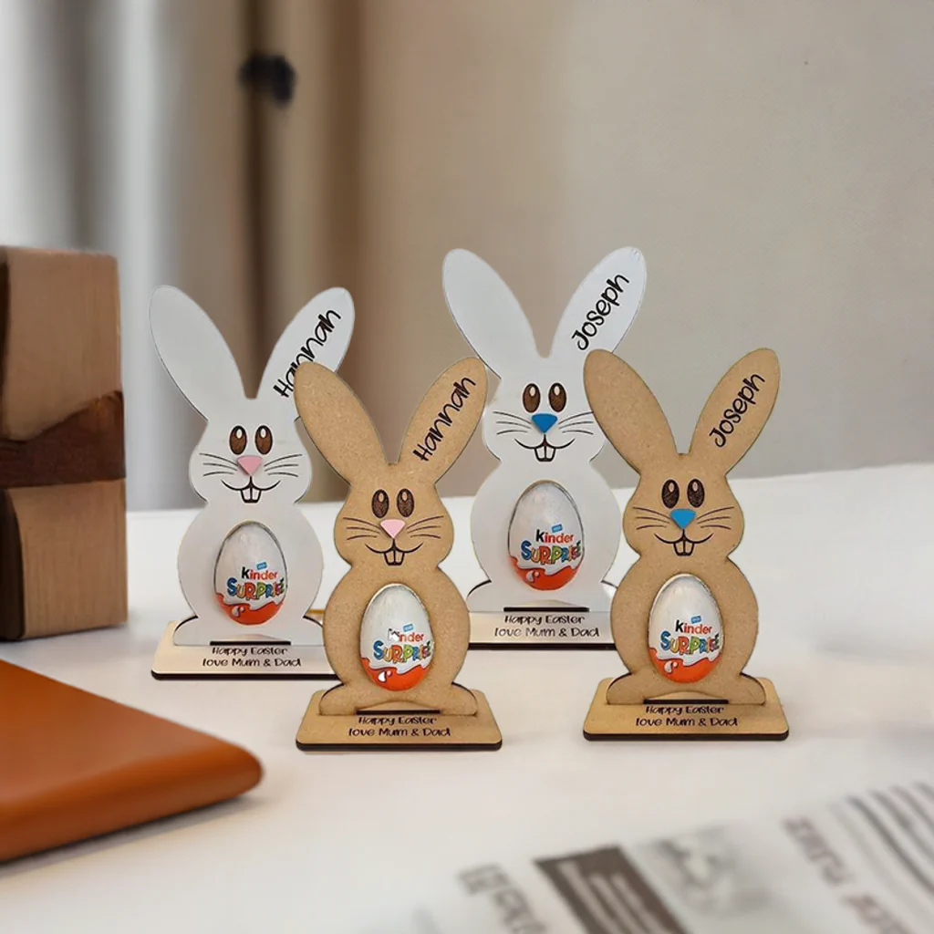 Personalized Easter Bunny Egg Wooden Stand β Customizable Party Decoration & Sweet Gift for Kids π°π - Image 6