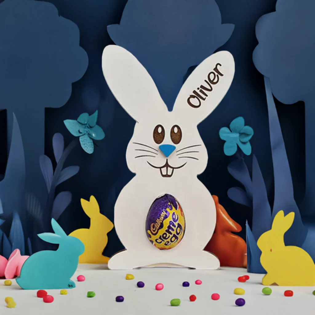 Personalized Easter Bunny Egg Wooden Stand β Customizable Party Decoration & Sweet Gift for Kids π°π - Image 7
