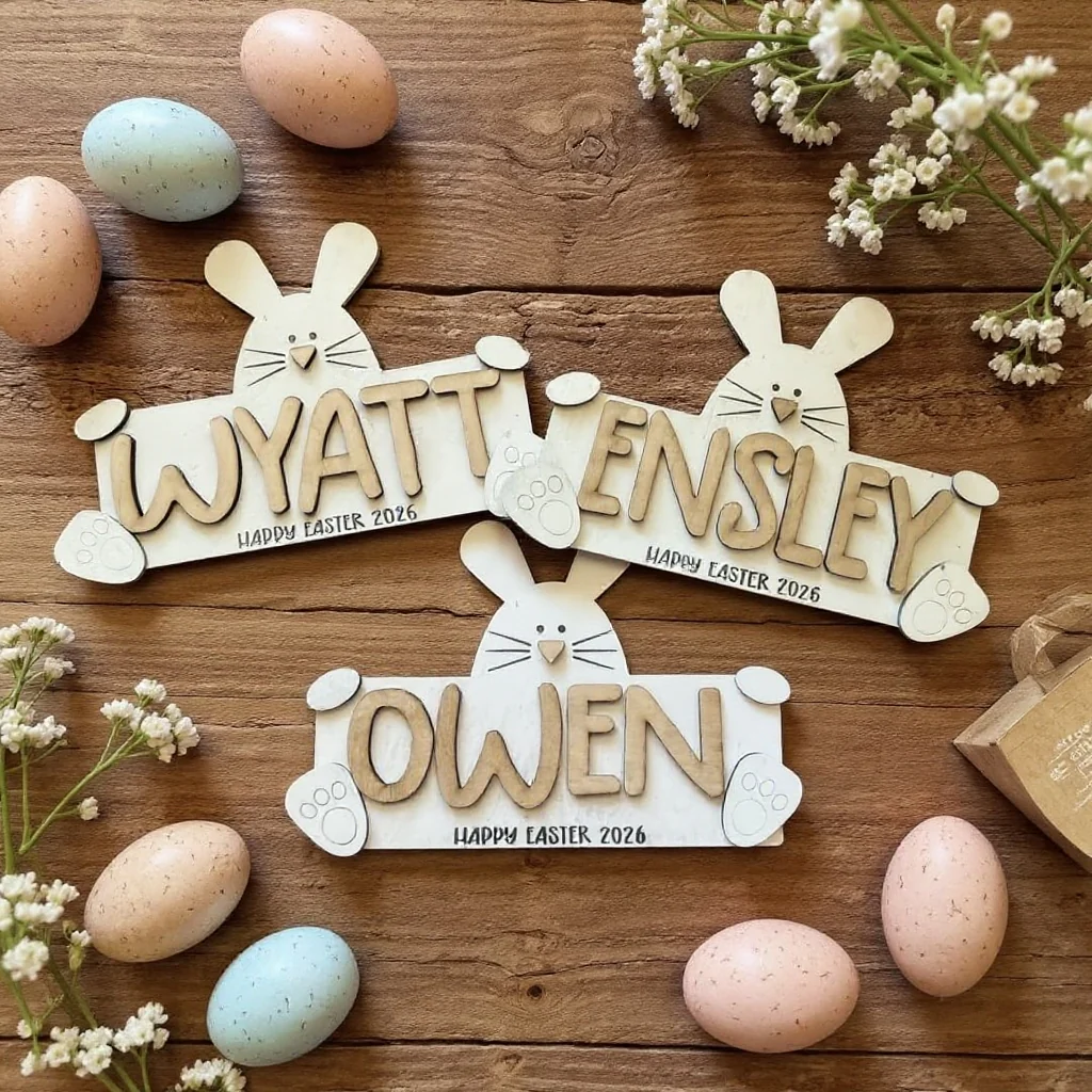 Personalized Easter Bunny DIY Sign with Paintable Name