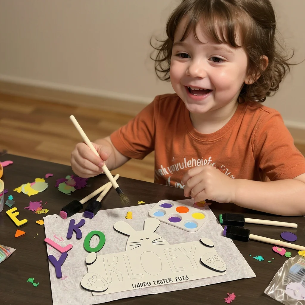 Personalized Easter Bunny DIY Sign with Paintable Name - Image 7