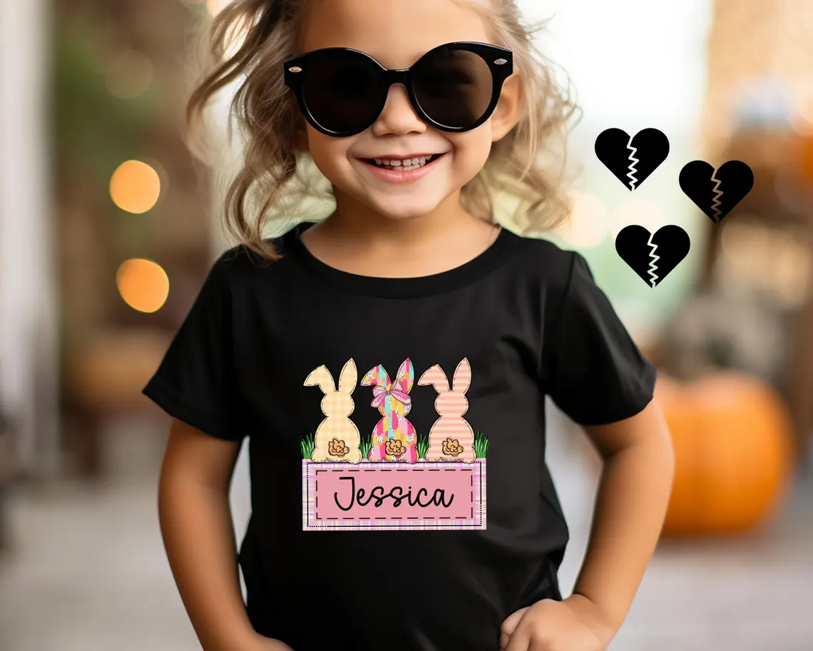 Personalized Easter Bunny Kids T-shirt | Custom Cotton Easter Gift πΈπ° - Image 3