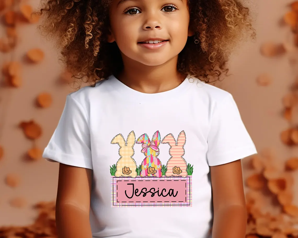 Personalized Easter Bunny Kids T-shirt | Custom Cotton Easter Gift πΈπ° - Image 4