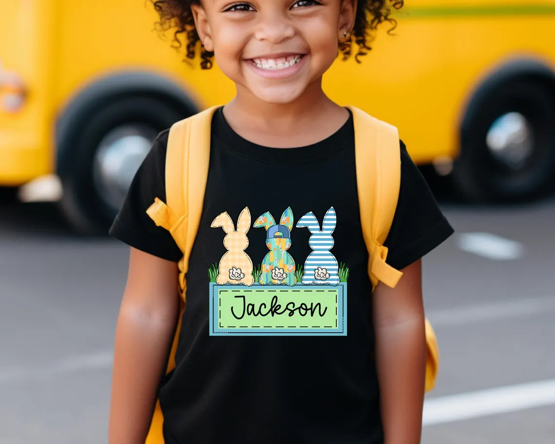 Personalized Easter Bunny Kids T-shirt | Custom Cotton Easter Gift πΈπ° - Image 5