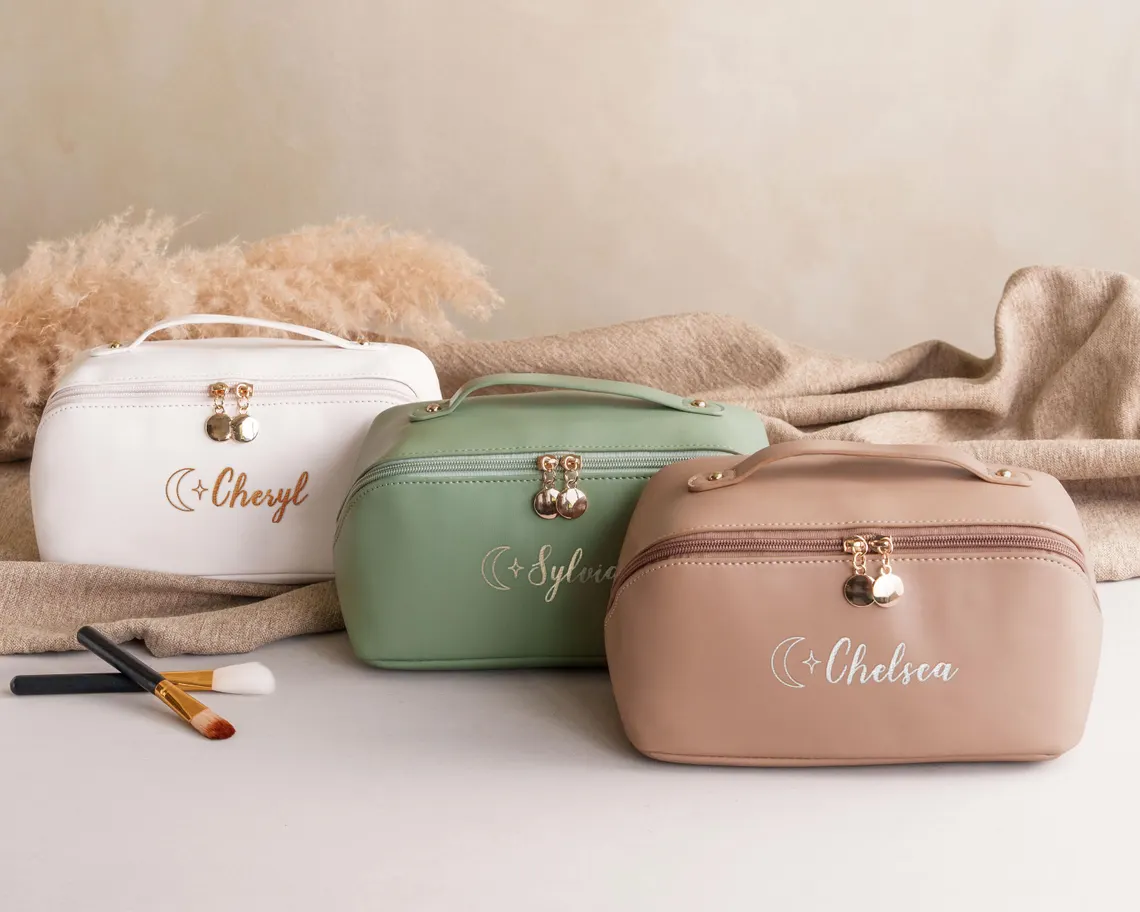 Personalized Embroidered Makeup Bag with Name – Bridesmaid Gift - Image 3